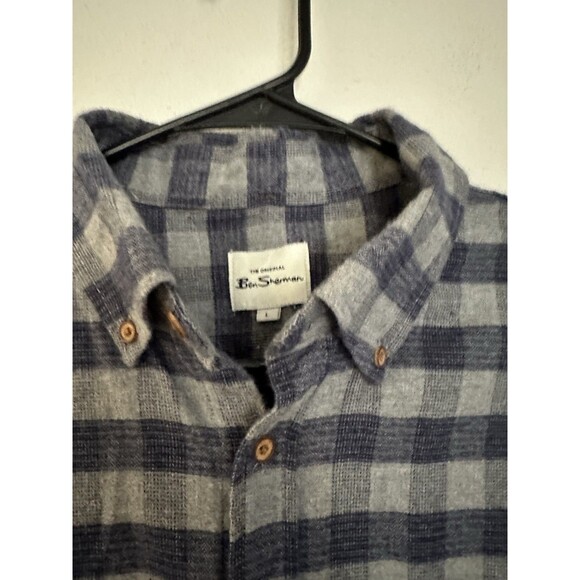 The original BEN SHERMAN 100% cotton Men's L blue/Gray shirt Size L, Chest 48” - Picture 5 of 8